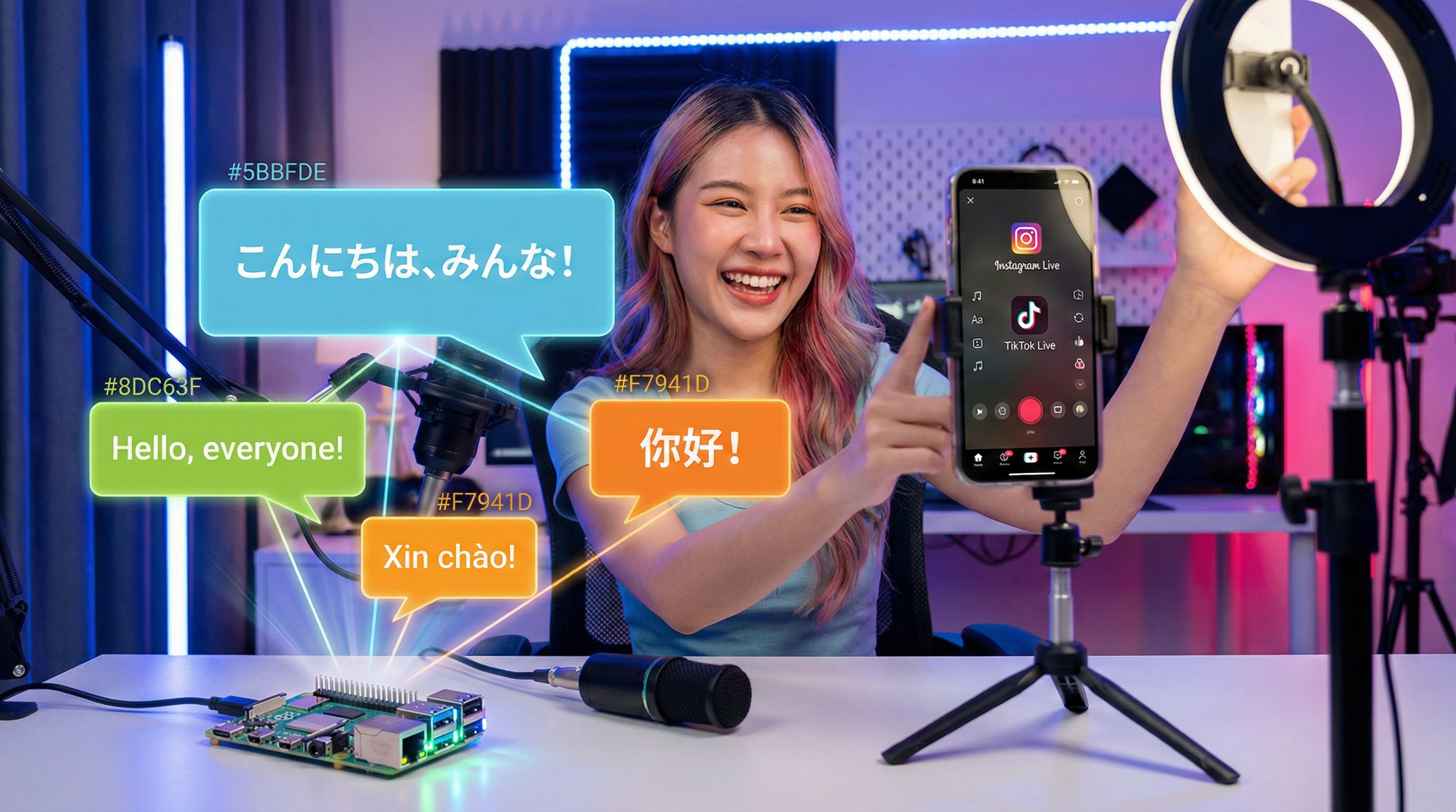 ライブ配信の多言語翻訳