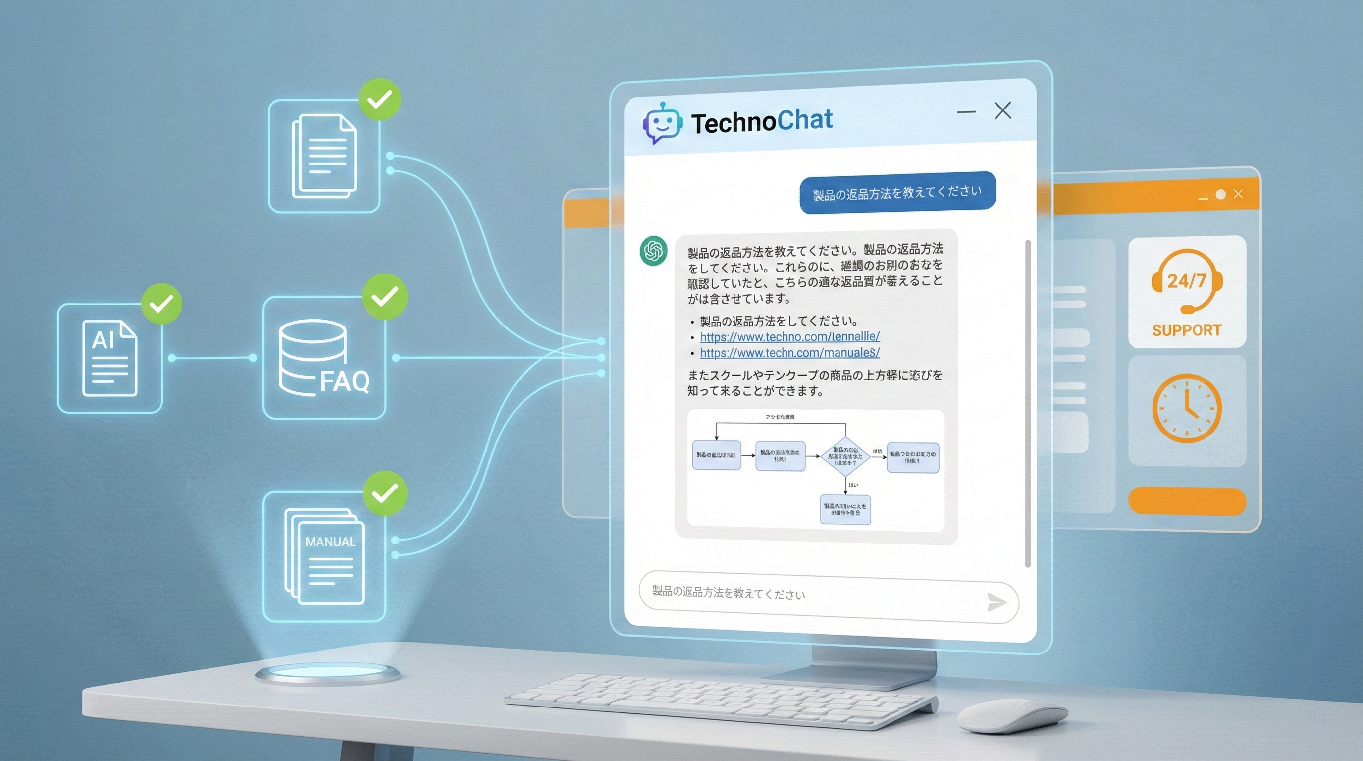 TechnoChat AIチャットボットシステム